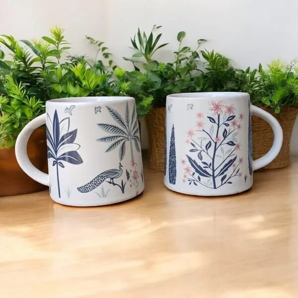 Handcrafted Ceramic Coffee Mugs (Set of 2)